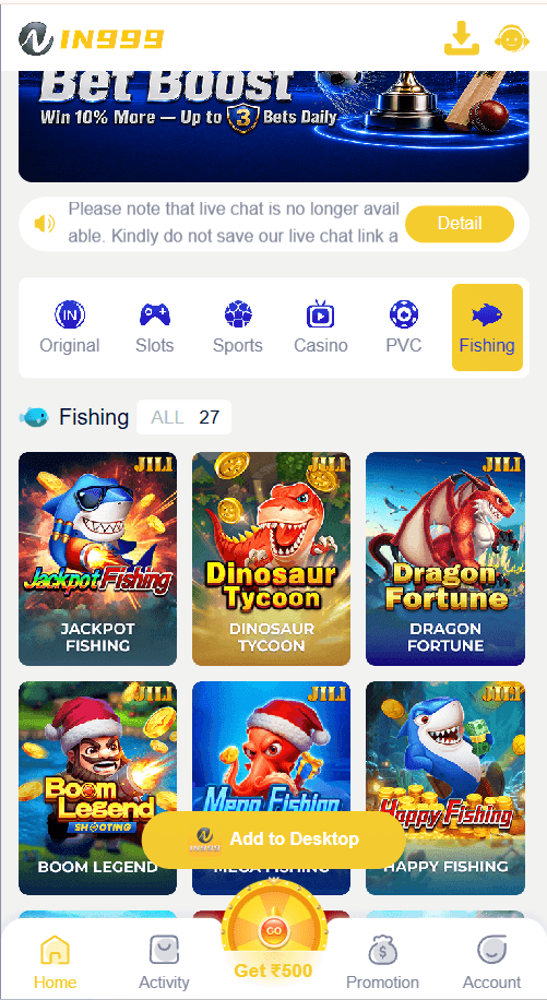 IN999 fishing arcade games